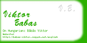 viktor babas business card
